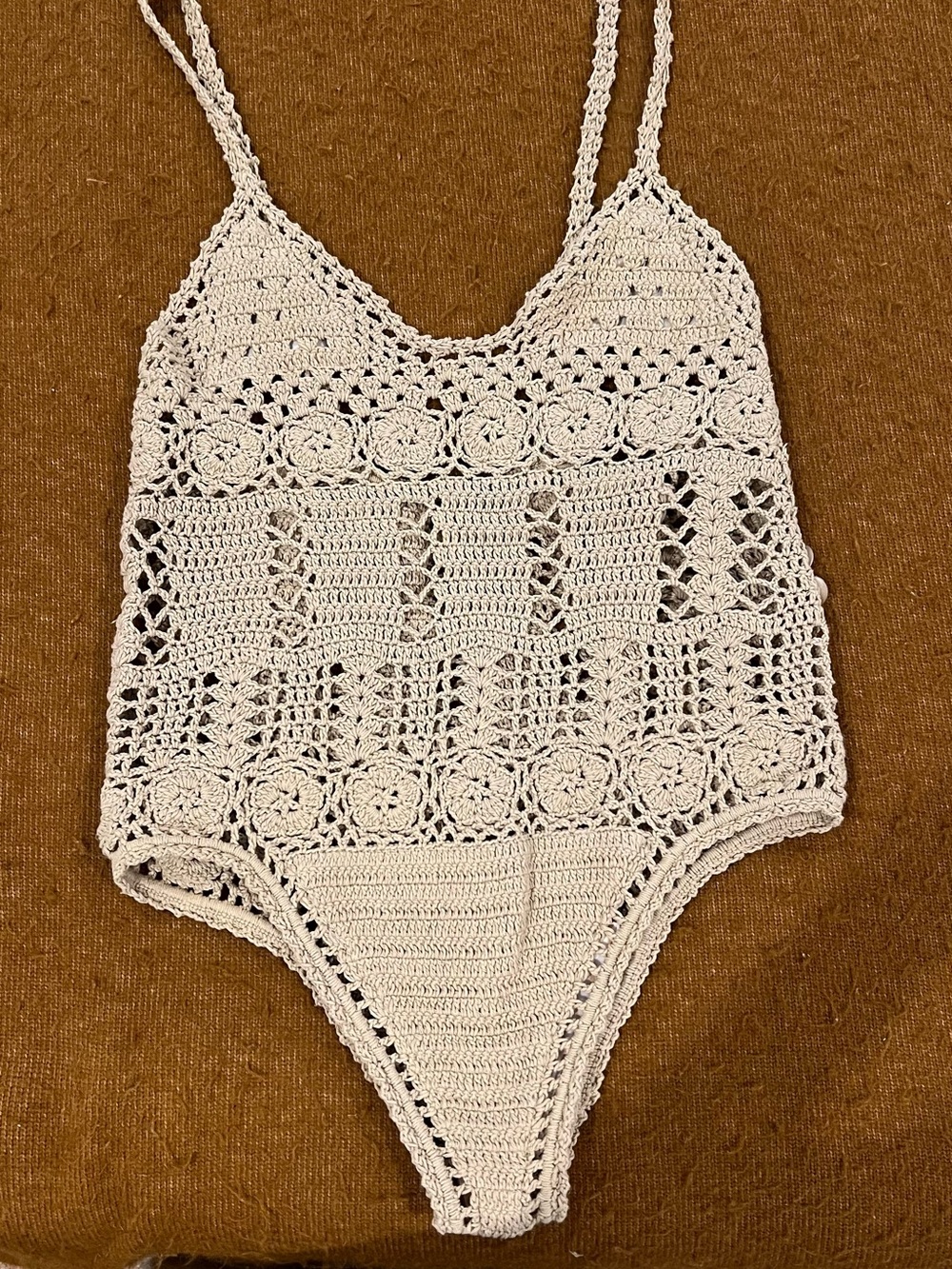 SHE MADE ME Crochet One-Piece in Cream